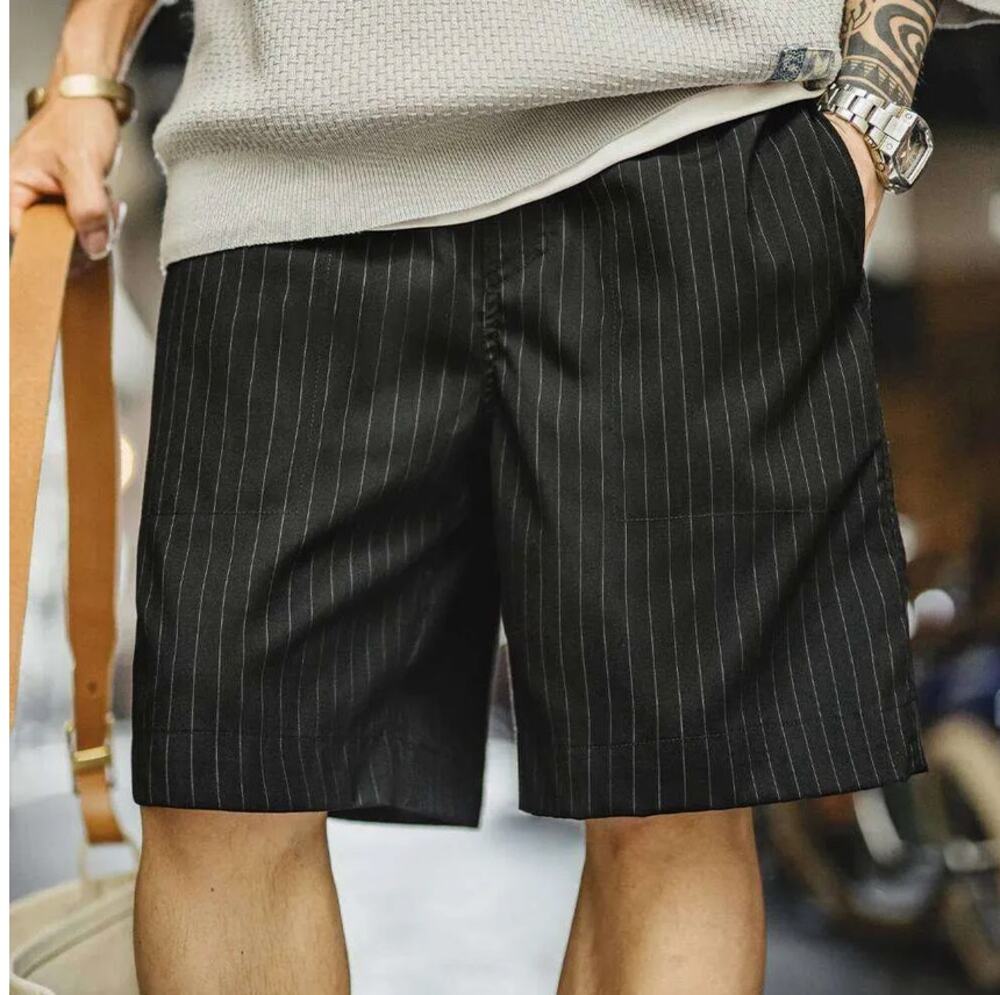 Maden Vintage Vertical Stripe Suit Shorts Large NWOT